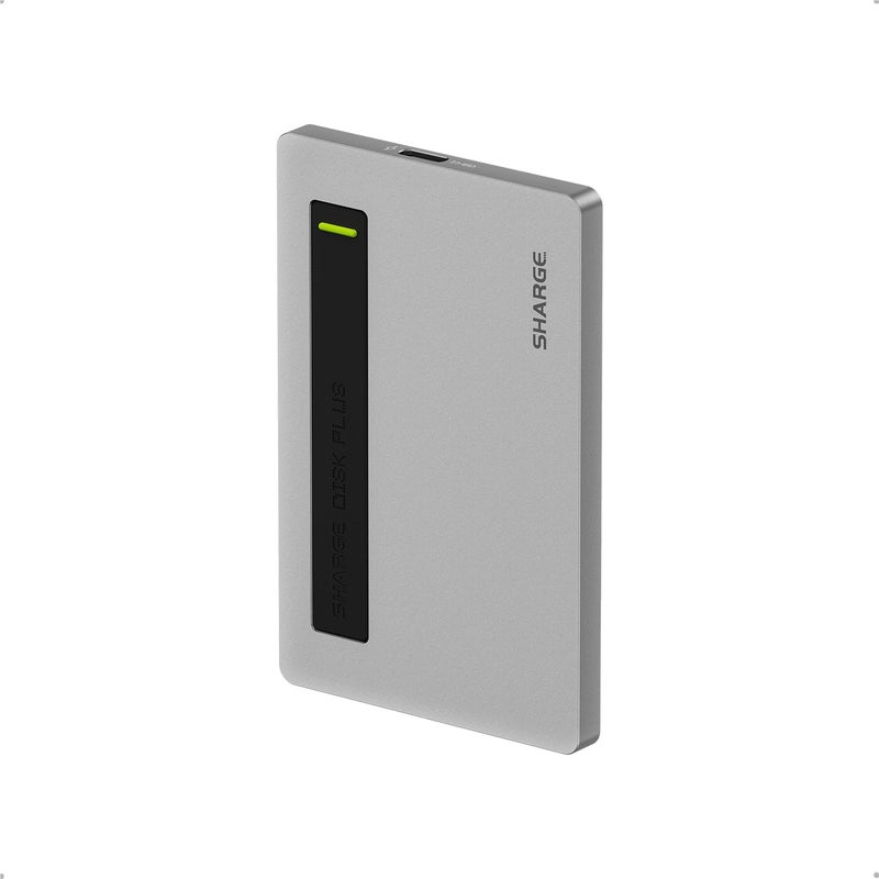 SHARGE حافظة SSD ديسك بلس 10Gbps M.2 NVMe USB C 3.2 Gen2، 0.24" رقيقة للغاية من الألمنيوم مع دعم كابل مدمج 2230/2242/2280 M Key SSDs لجهاز MacBook Pro، Steam Deck (SSD غير مشمول) - Image 1
